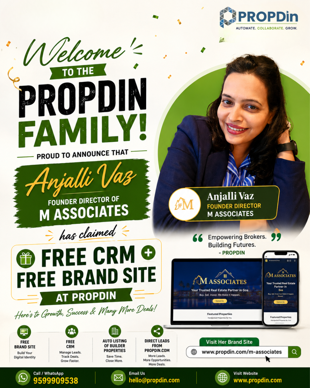 Anjali Vaz, Founder Director, M Associates, on Propdin